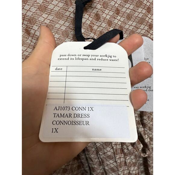 NWT Ace & Jig Tamar Dress in Connoisseur (Brown and White) Sz. 1X - Picture 5 of 9